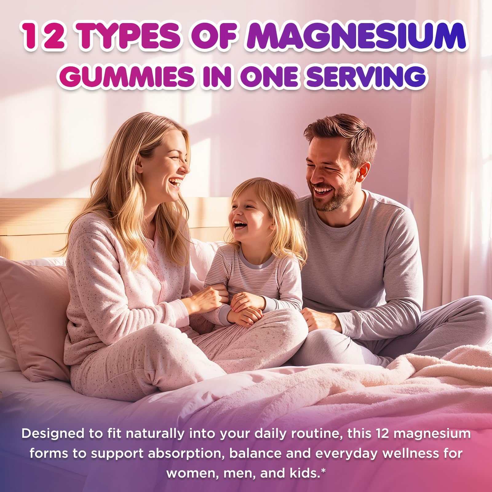 Magnesium Complex 700mg - 12 in 1 Magnesium Gummies with Glycinate, Citrate, Malate, Oxide, Taurate, Aspartate, Orotate - Supports Relaxation, Muscle & Heart - Sugar Free Strawberry 120 Count - dailyvitalstore