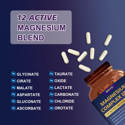 Magnesium Complex 700mg 12 in 1 Magnesium Supplement with Glycinate, Citrate, Malate | Sleep, Calm, Muscle Relaxation, Heart Health Support | Vegan 120 Capsules - dailyvitalstore