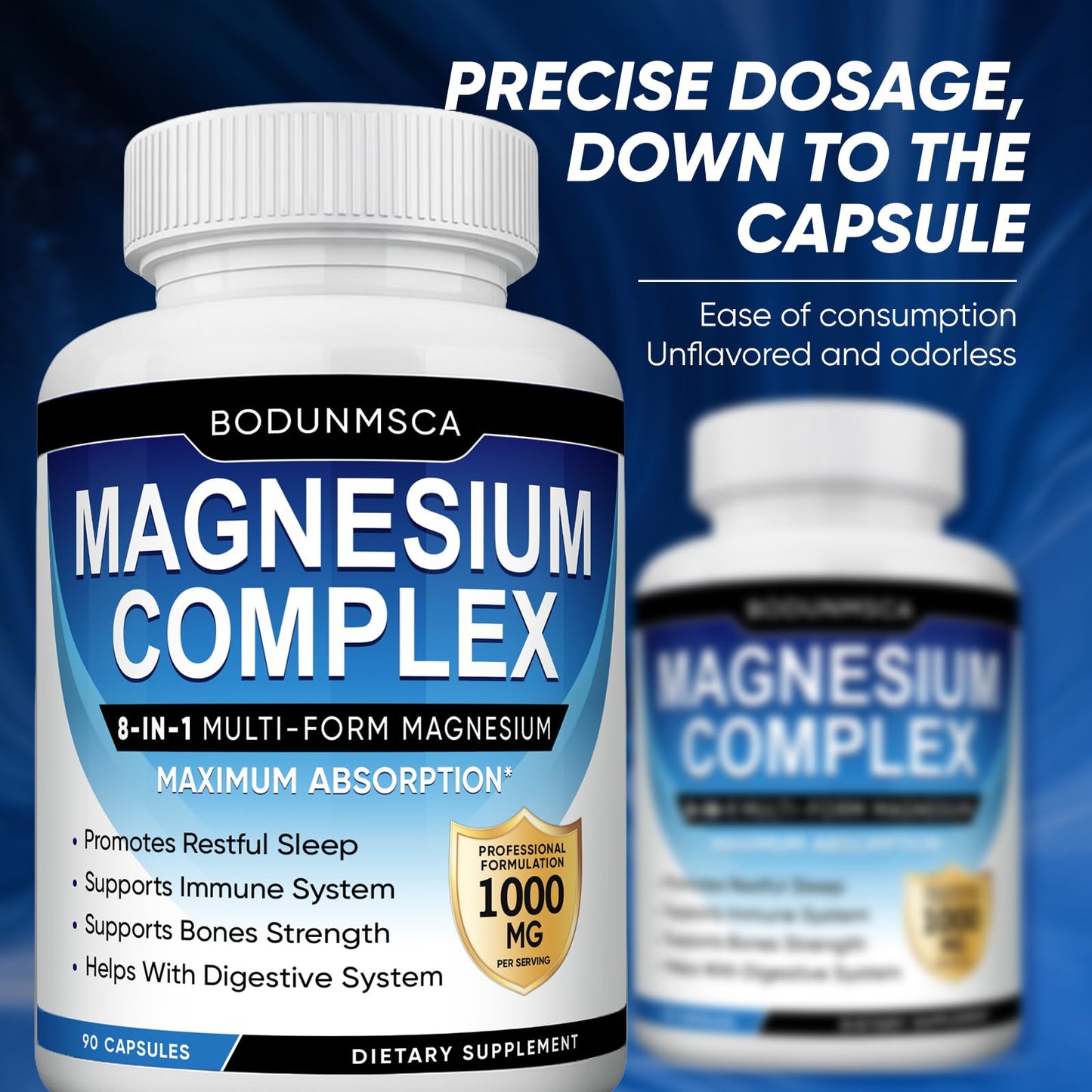 Magnesium Complex, 8 in 1, 1000mg-Glycinate, Citrate, Malate for Easy Absorption, Full Spectrum Magnesium Complex,Supports Relaxation, Sleep & Muscle Function, Magnesio Complex for Women, 180 Capsules - dailyvitalstore