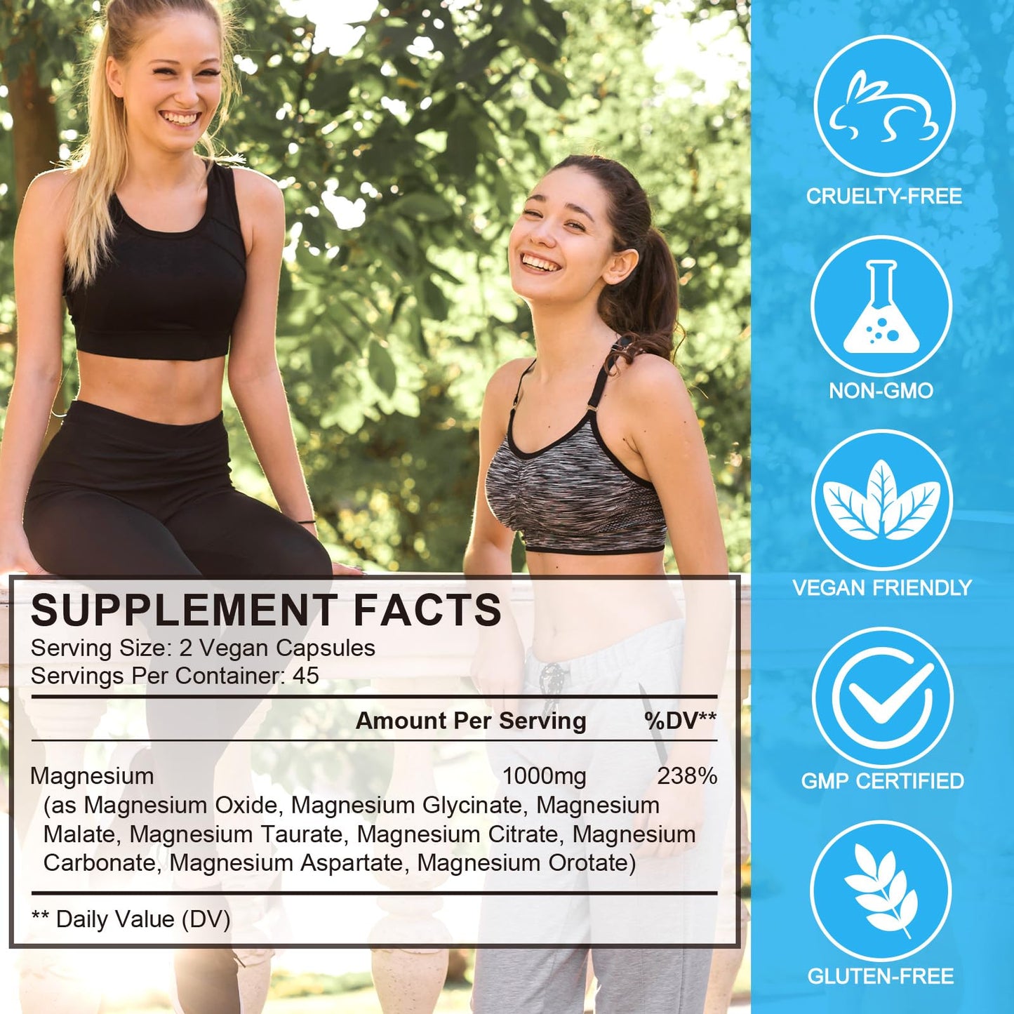Magnesium Complex 8-in-1 High Potency with 8 Essential Forms, Vegan Capsules for Muscle, Nerve & Bowel Support, Relief Fatigue & Improve Sleep (90 Capsules) - dailyvitalstore