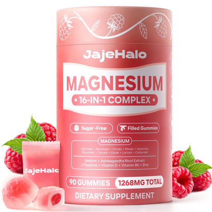 Magnesium Complex for Women Calm Magnesium Glycinate Gummies 400mg Individually Wrapped 16 in 1 90 Sugar-Free L-Threonate,Ashwagandha Root Extract,Vitamin B6,D3,Magnesium Supplement - dailyvitalstore