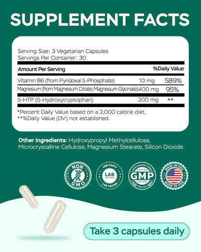 Magnesium Complex for Women – Magnesium for Sleep, Advanced 610mg with Glycinate, Citrate & Vitamin B6 for 3X Absorption + 5-HTP – Supports Sleep, Relaxation, Nerve, Muscle, Bone & Energy Health - dailyvitalstore