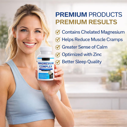 Magnesium Complex for Women & Men 1000mg — 7-in-1 Magnesium (Glycinate, Citrate & Malate) for Sleep Support, Stress Relief, Muscle Recovery — Vegan, 60 Capsules - dailyvitalstore