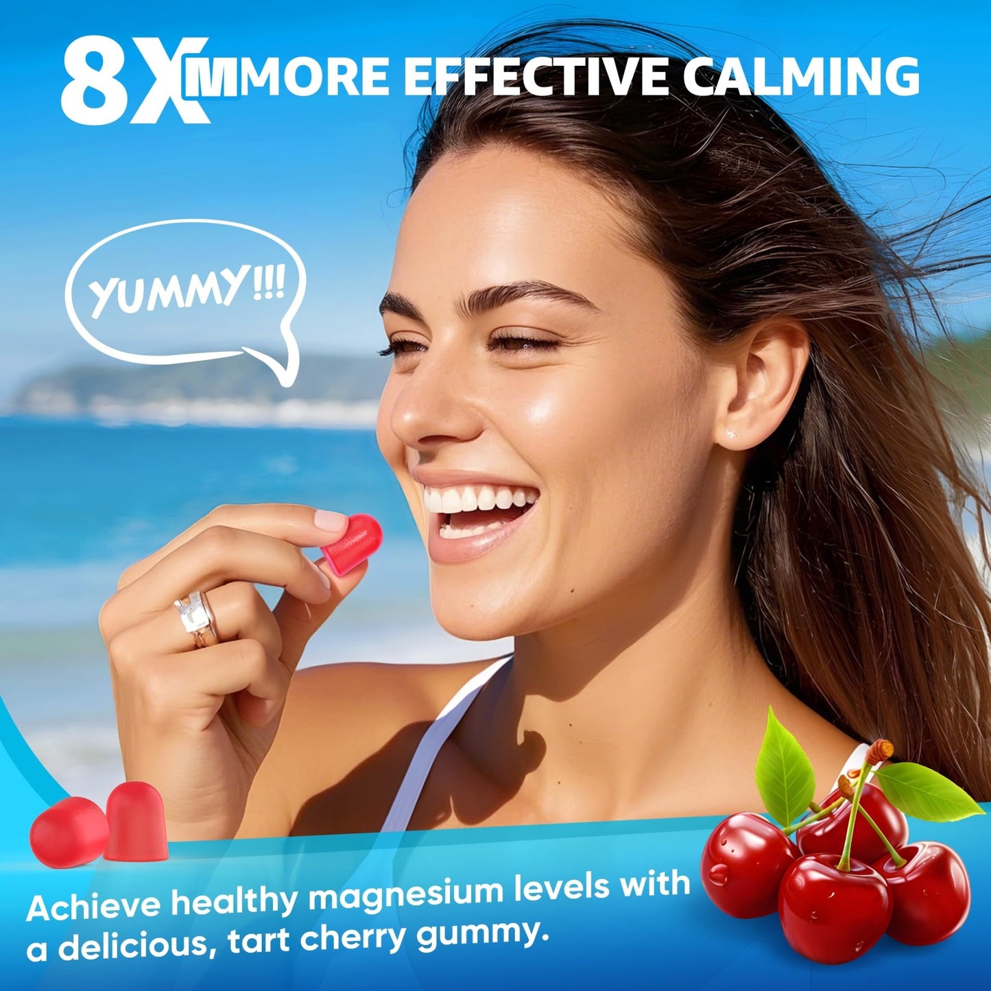 Magnesium Complex Gummies 400mg | as 8 Forms of Magnesium Glycinate, Malate, Citrate, Taurate, Oxide & More | w/Ashwagandha Extract, D3 & B12 Supports for Calm, Zzz, Mood, Muscle Cramp - Vegan 120Cts - dailyvitalstore