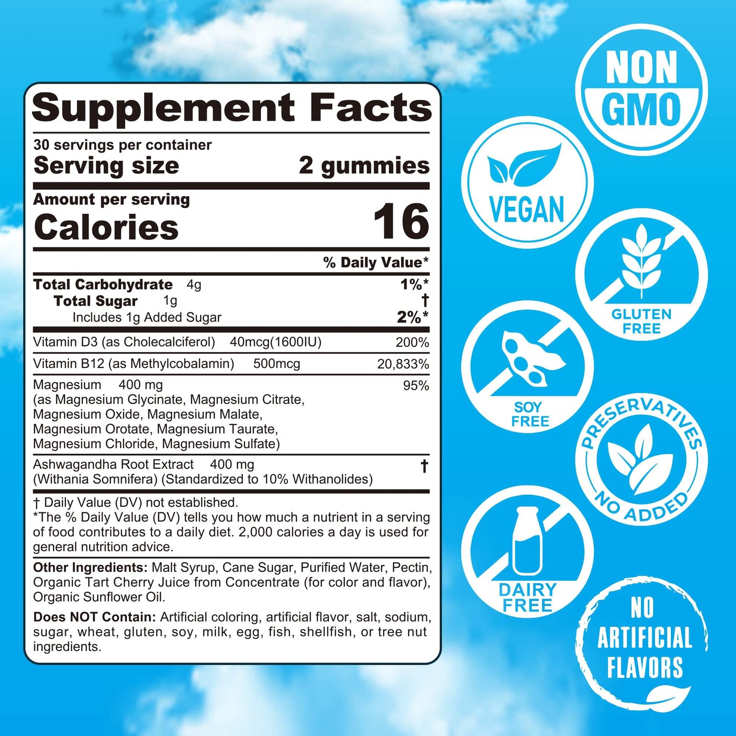 Magnesium Complex Gummies 400mg | as 8 Forms of Magnesium Glycinate, Malate, Citrate, Taurate, Oxide & More | w/Ashwagandha Extract, D3 & B12 Supports for Calm, Zzz, Mood, Muscle Cramp - Vegan 120Cts - dailyvitalstore