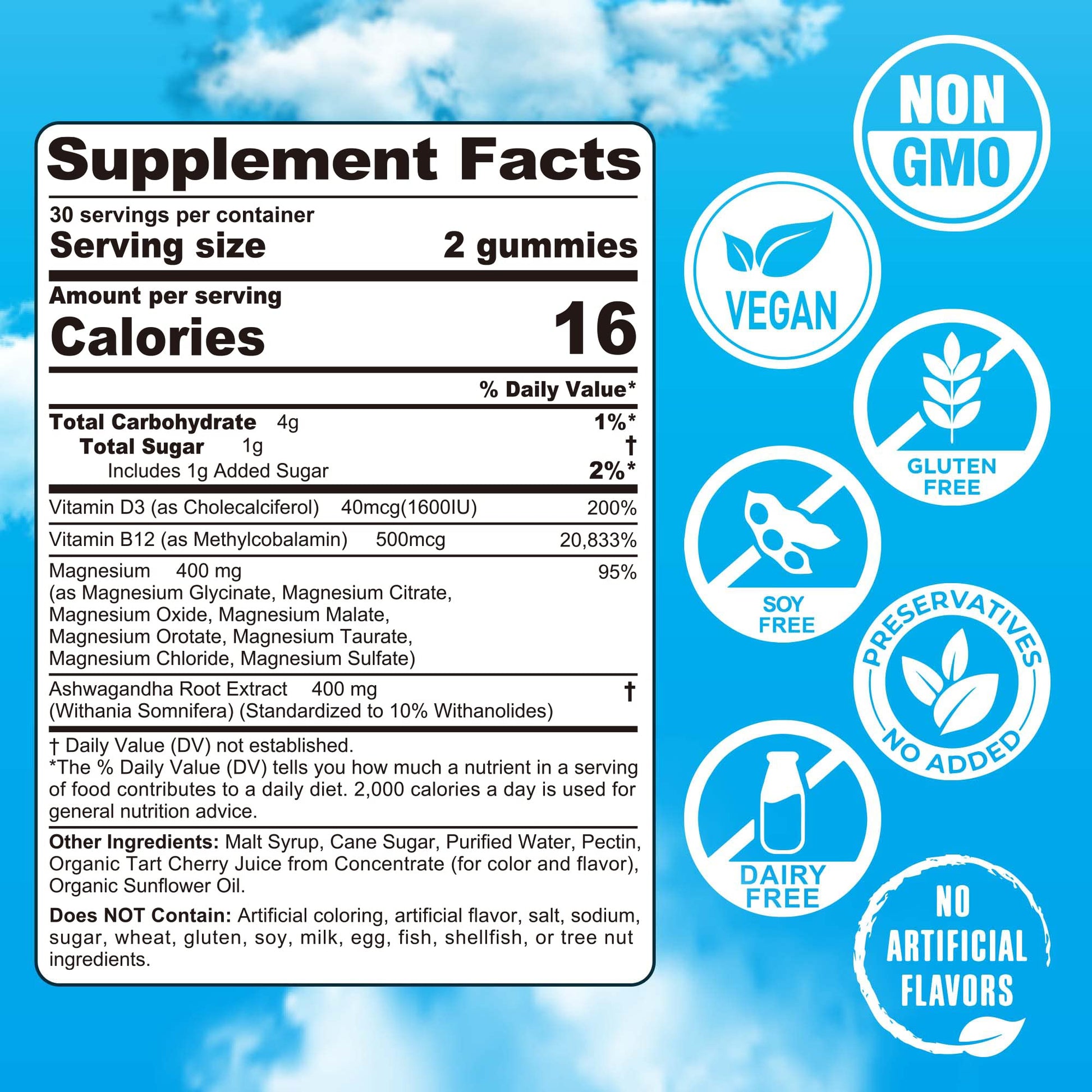Magnesium Complex Gummies 400mg | as 8 Forms of Magnesium Glycinate, Malate, Citrate, Taurate, Oxide & More | w/Ashwagandha Extract, D3 & B12 Supports for Calm, Zzz, Mood, Muscle Cramp - Vegan 120Cts - dailyvitalstore