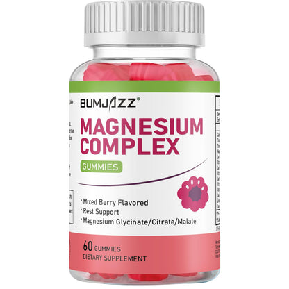 Magnesium Complex Gummies 800mg - 60 Counts Magnesium Glycinate&Citrate&Malate Gummy for Rest Muscle Function - dailyvitalstore