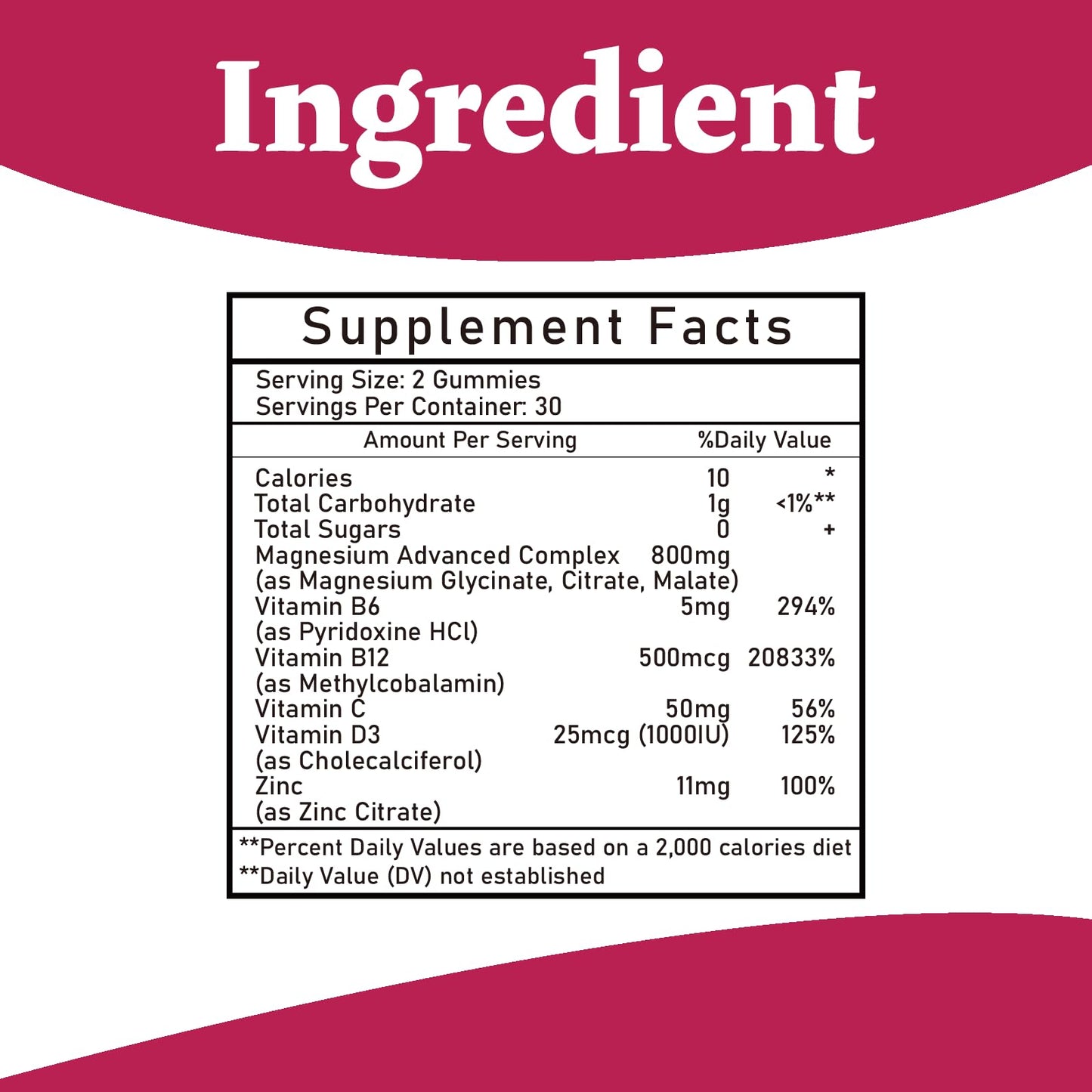 Magnesium Complex Gummies 800mg - 60 Counts Magnesium Glycinate&Citrate&Malate Gummy for Rest Muscle Function - dailyvitalstore