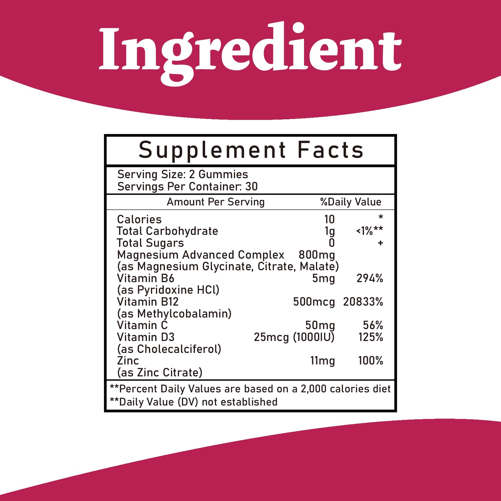 Magnesium Complex Gummies 800mg - 60 Counts Magnesium Glycinate&Citrate&Malate Gummy for Rest Muscle Function - dailyvitalstore