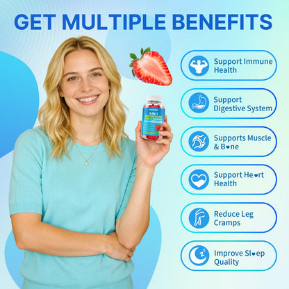 Magnesium Complex Gummies for Women Men 8 in 1, Magnesium Glycinate, Citrate, Malate, Taurate, Supports Bones, Muscle, Nerve Health, Sugar-Free, Vegan Non-GMO, Strawberry Flavor, 120 Count - dailyvitalstore