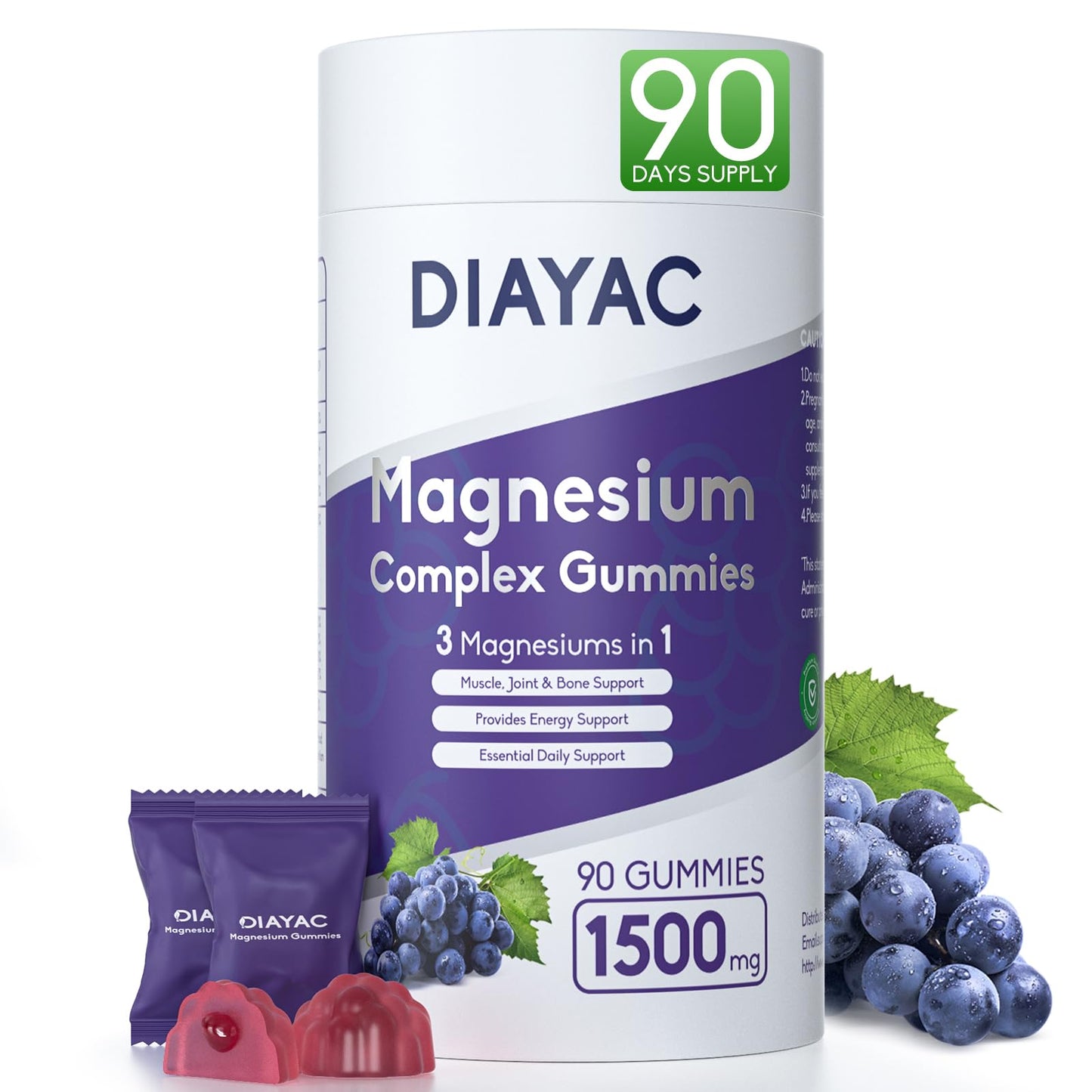 Magnesium Complex Gummies, Individually Packaged Magnesium Supplement, Magnesium Chelate, Bisglycinate, Malate, Citrate, Taurate Chewable for Women & Men,Sleep&Muscle&Nerve Health, Vegan 90 Counts - dailyvitalstore