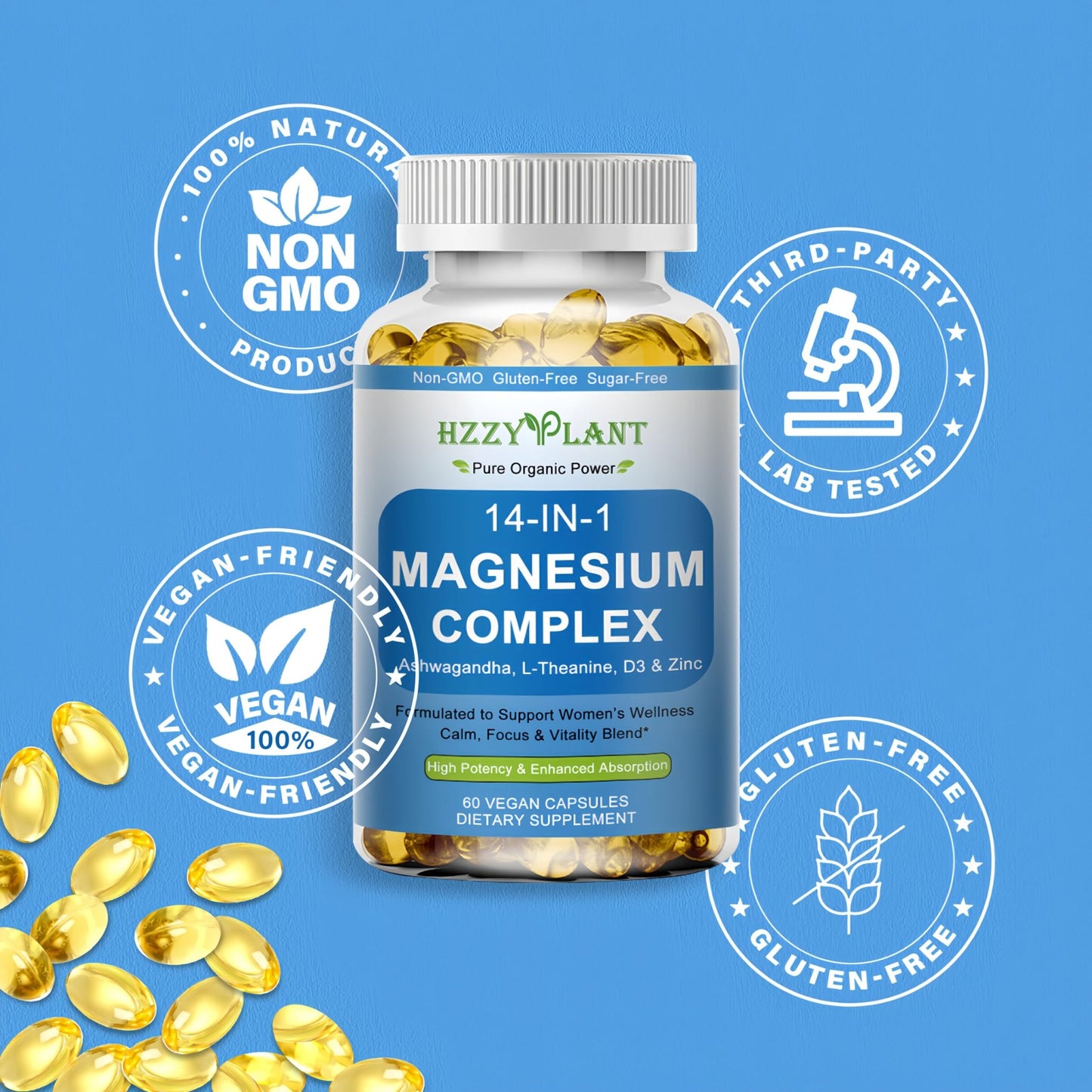 Magnesium Complex Softgels, High Absorption Magnesium Supplement with Glycinate, Citrate, Malate, Taurate, 14-in-1 Magnesium Complex for Women & Men for Muscle, Heart, Sleep Support, 2 Month Supply - dailyvitalstore