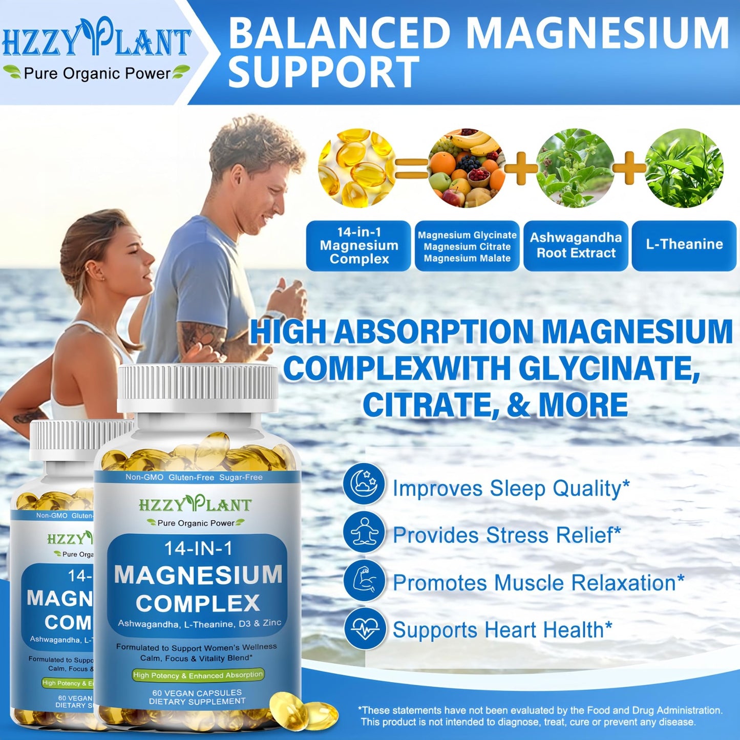 Magnesium Complex Softgels, High Absorption Magnesium Supplement with Glycinate, Citrate, Malate, Taurate, 14-in-1 Magnesium Complex for Women & Men for Muscle, Heart, Sleep Support, 2 Month Supply - dailyvitalstore
