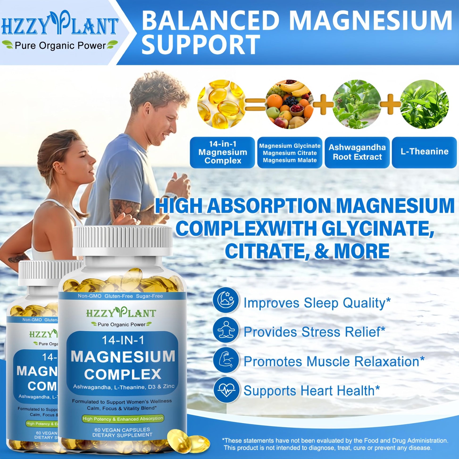 Magnesium Complex Softgels, High Absorption Magnesium Supplement with Glycinate, Citrate, Malate, Taurate, 14-in-1 Magnesium Complex for Women & Men for Muscle, Heart, Sleep Support, 2 Month Supply - dailyvitalstore