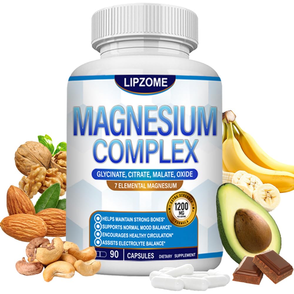 Magnesium Complex Supplement 1200mg - Advanced 7-in-1 Magnesium Blend - Glycinate, Citrate, Malate, Taurate, Oxide, Aspartate, Orotate – High Absorption Formula – Non-GMO, 90 Capsules - dailyvitalstore