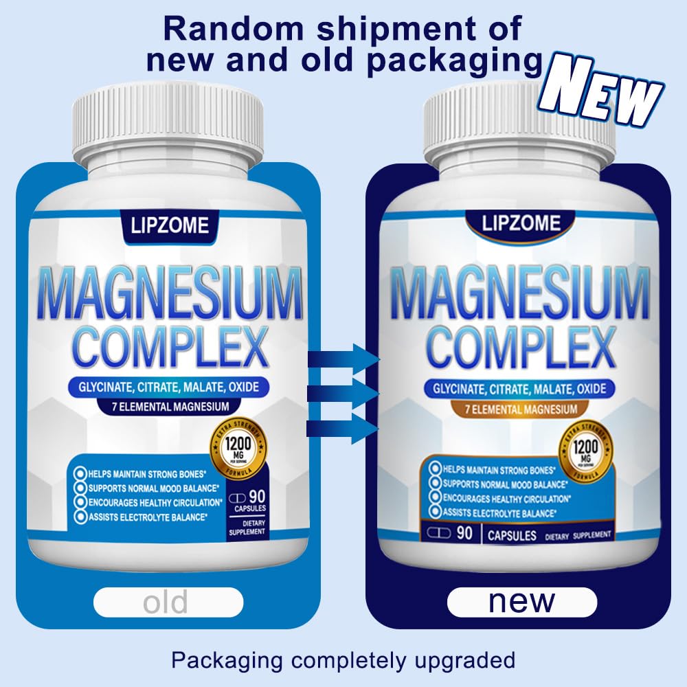 Magnesium Complex Supplement 1200mg - Advanced 7-in-1 Magnesium Blend - Glycinate, Citrate, Malate, Taurate, Oxide, Aspartate, Orotate – High Absorption Formula – Non-GMO, 90 Capsules - dailyvitalstore