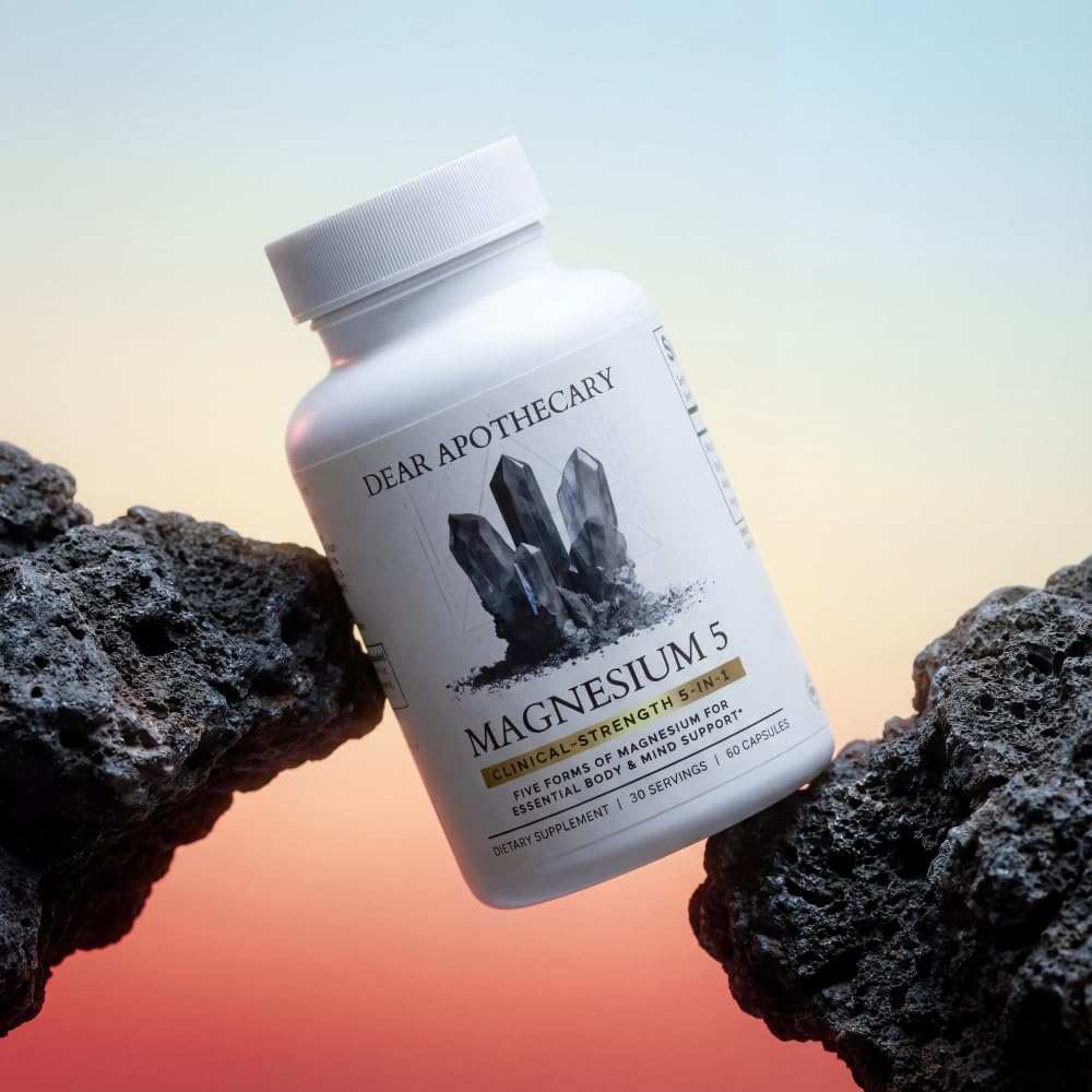 Magnesium Complex Supplement - 5 Forms Citrate Glycinate Malate Oxide Aquamin - Multi Magnesium Blend - High Absorption Chelated - Essential Mineral - Non-GMO Gluten-Free - 60 Capsules - dailyvitalstore