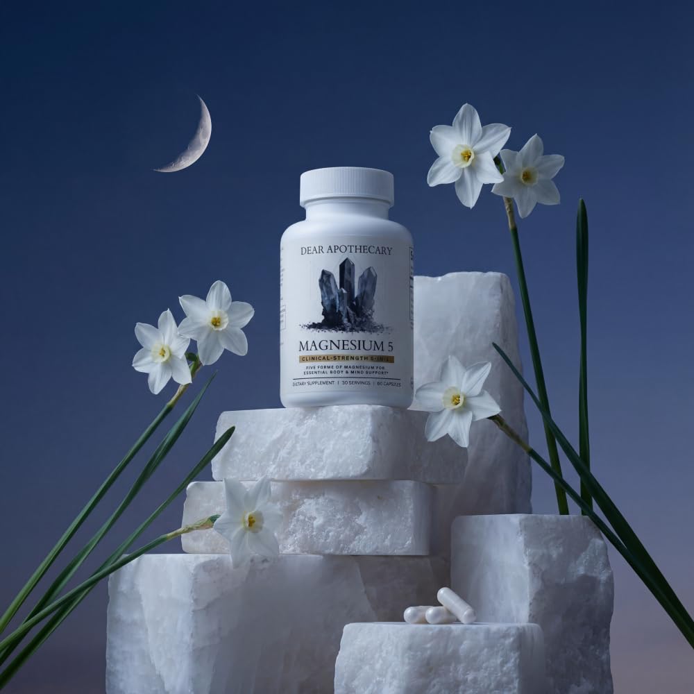 Magnesium Complex Supplement - 5 Forms Citrate Glycinate Malate Oxide Aquamin - Multi Magnesium Blend - High Absorption Chelated - Essential Mineral - Non-GMO Gluten-Free - 60 Capsules - dailyvitalstore
