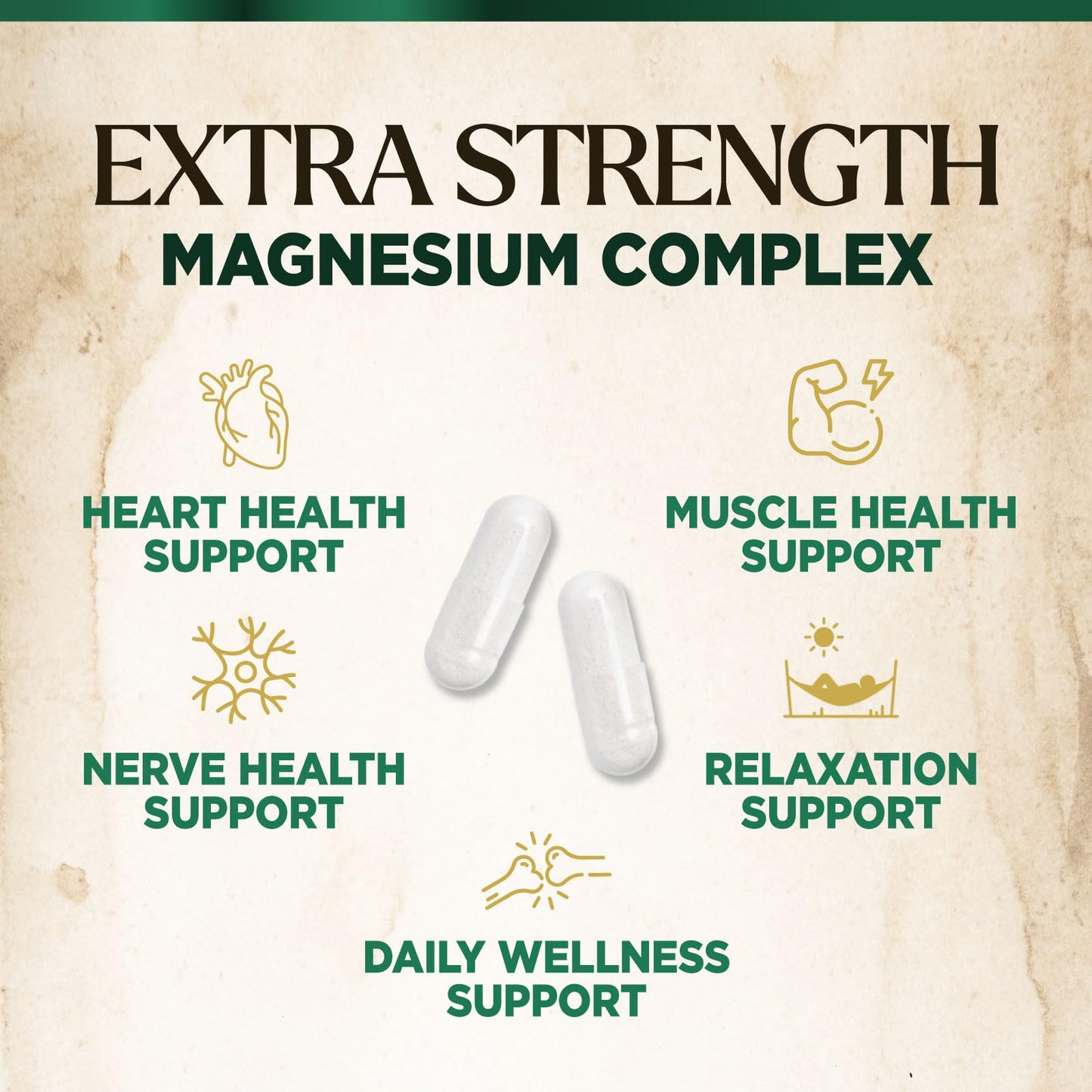 Magnesium Complex Supplement - Magnesium 500mg Per Serving - High Absorption Blend of Glycinate, Citrate, Malate, Oxide - Supports Sleep, Muscle, Bone, Heart Health - Bottled in USA - 60 Capsules - dailyvitalstore