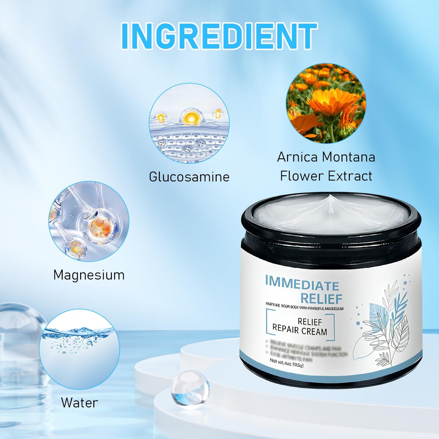 Magnesium Cream, 2025 New Upgraded Magnesium Gel for Back, Neck, Hands, Knees-50g (2 Bottle) - dailyvitalstore