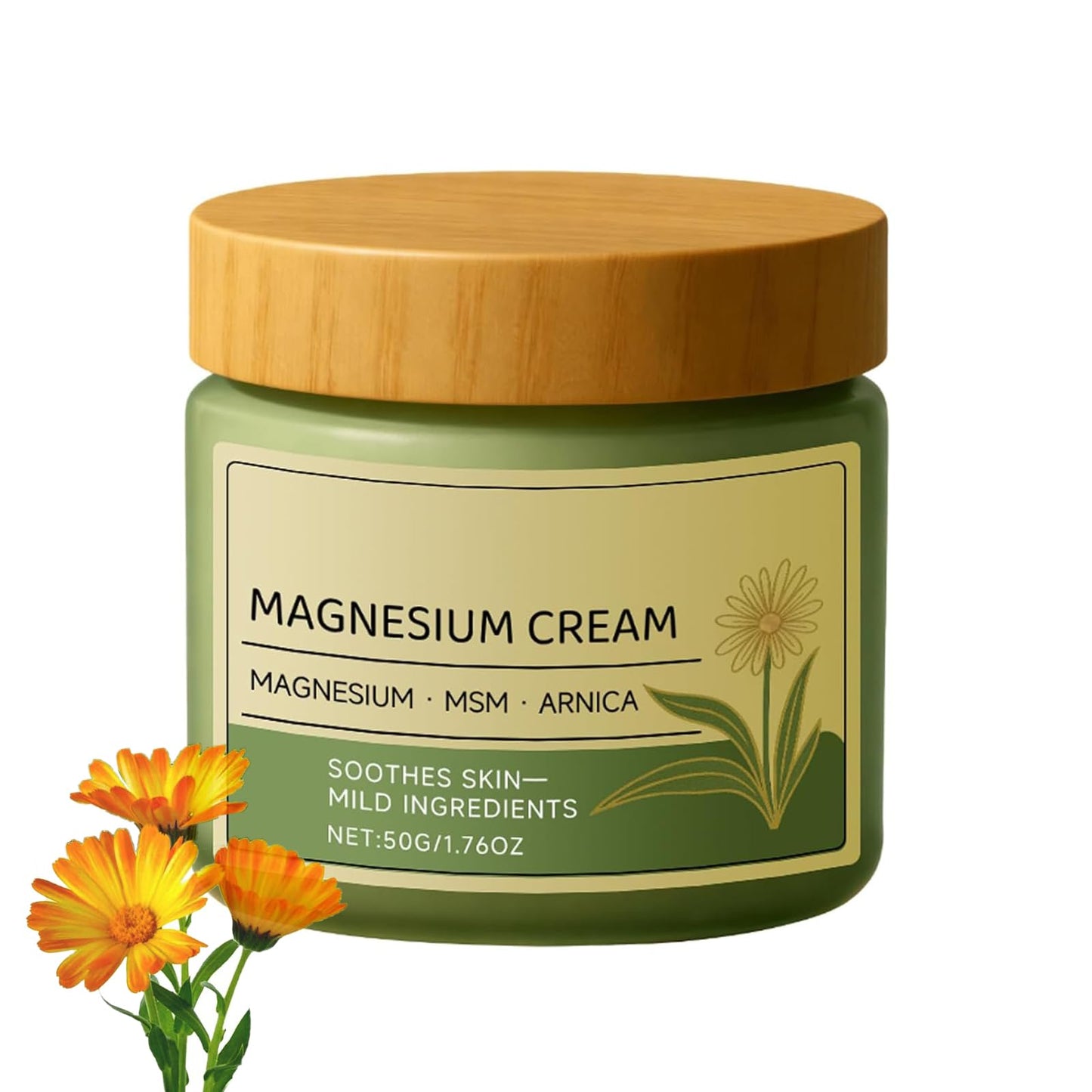 Magnesium Cream with MSM & Arnica,Nerve Relief Mild Ingredients for Skin Soothing,Fast-Absorbing Non-Greasy Massage Cream for Daily Comfort - dailyvitalstore