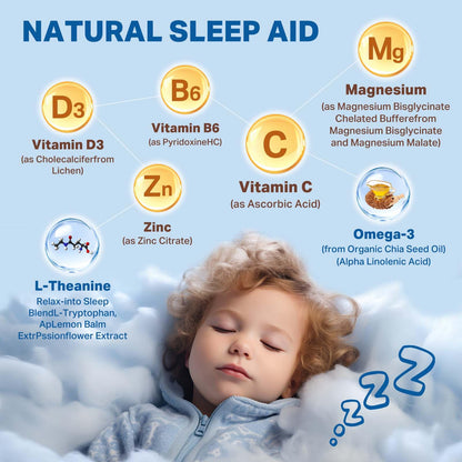 Magnesium Drops - Magnesium Glycinate Liquid Drops for Kids - Calm, Sleep, Relaxation, Bones, Brain Support with Vitamin B6, C, D3, Omega-3, L-Theanine, Zinc, Multivitamins - Strawberry Flavor 2 Fl Oz - dailyvitalstore