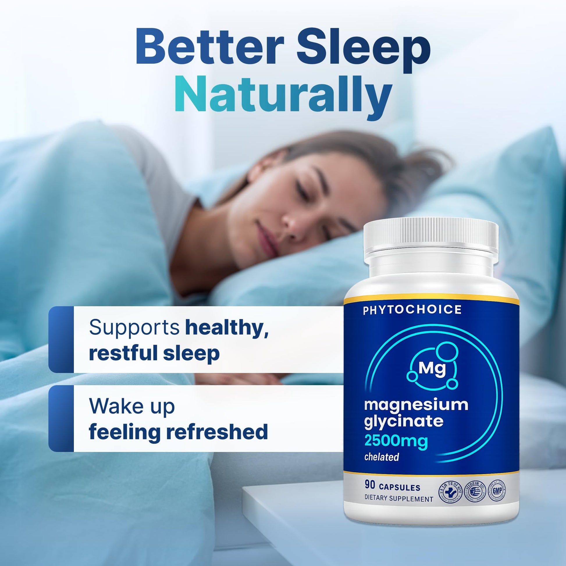 Magnesium for Sleep & Recovery – High Potency 2500mg Magnesium Glycinate for Men & Women, Chelated for High Absorption, Supports Deep Rest, Nerve & Muscle Recovery, Made in USA, 1 Month Supply - dailyvitalstore