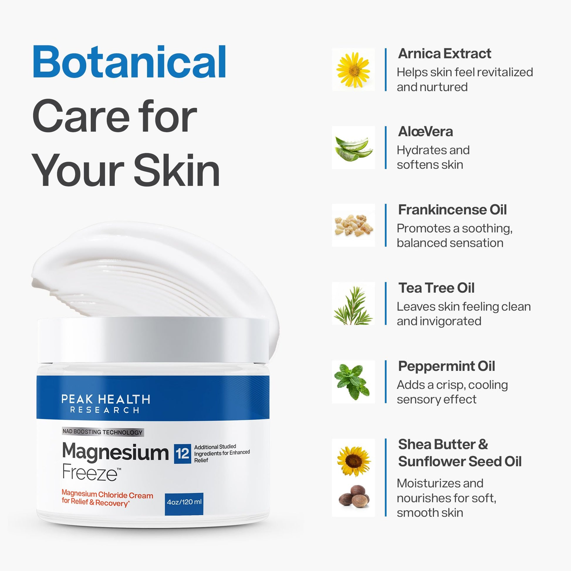 Magnesium Freeze - Topical Magnesium Cream with Niacinamide for Joints, Low Back, Sciatic Nerve, Knee, Hip, & Foot - Fast Acting Cooling Formula - Lightweight, Non-Greasy - 4oz - dailyvitalstore