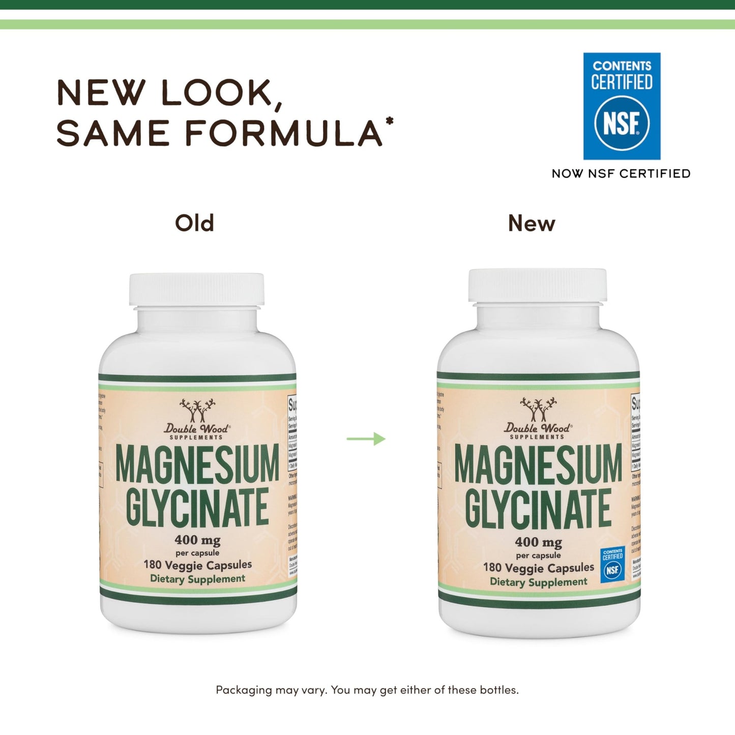 Magnesium Glycinate 400mg | 180 Capsules | Sleep, Muscle, & Heart Support | Vegan, Third Party Tested, Gluten Free, Non-GMO, by Double Wood Supplements - dailyvitalstore