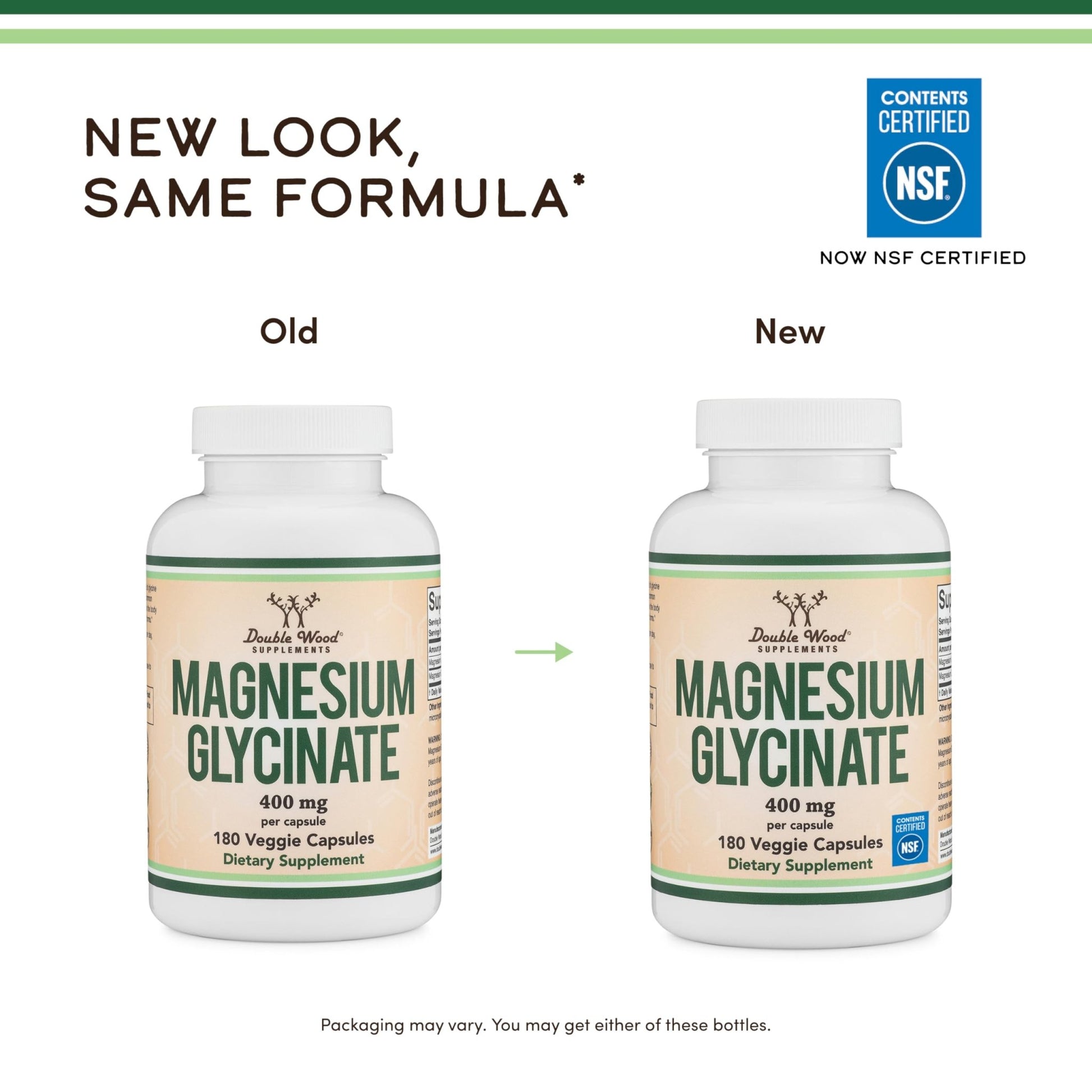 Magnesium Glycinate 400mg | 180 Capsules | Sleep, Muscle, & Heart Support | Vegan, Third Party Tested, Gluten Free, Non-GMO, by Double Wood Supplements - dailyvitalstore