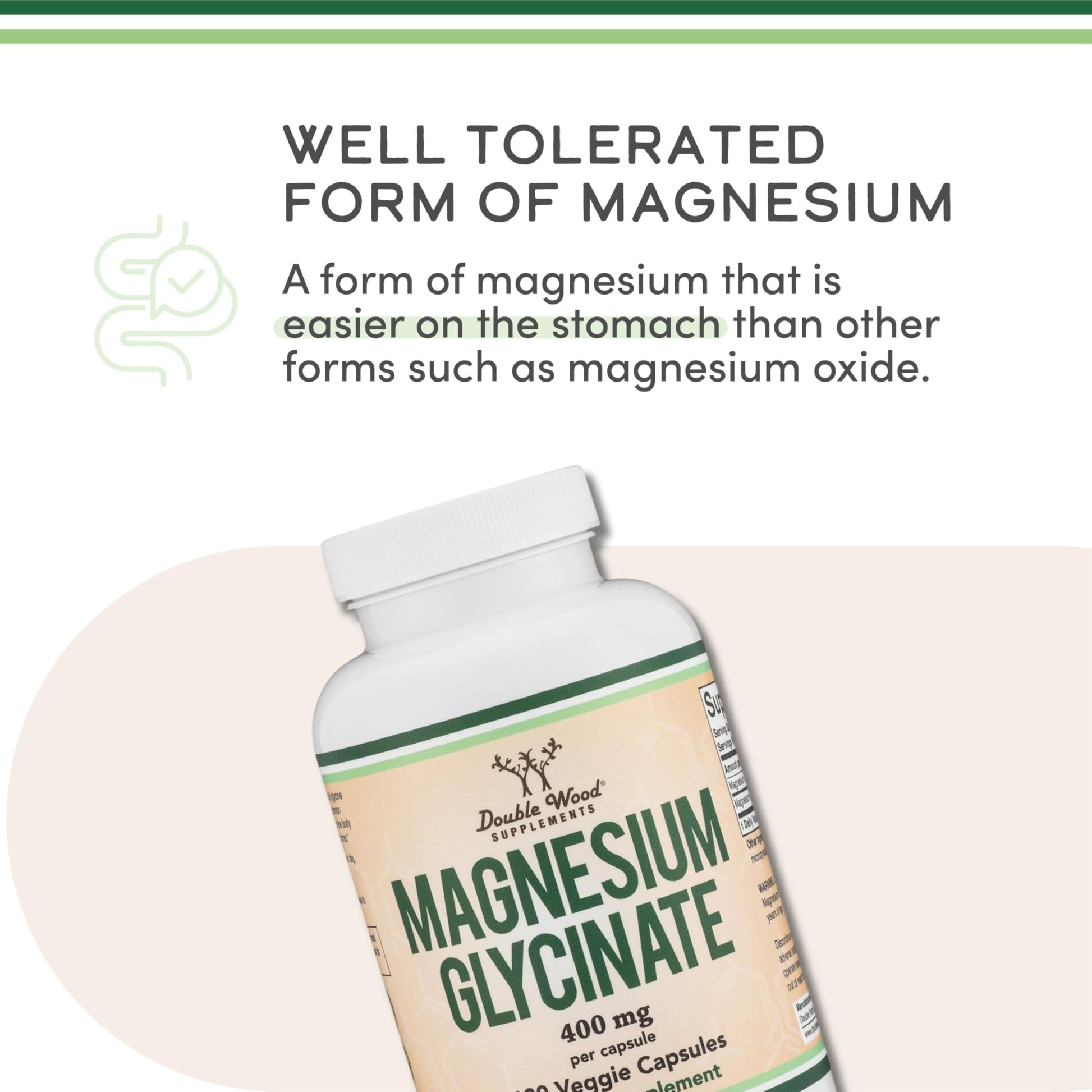 Magnesium Glycinate 400mg | 180 Capsules | Sleep, Muscle, & Heart Support | Vegan, Third Party Tested, Gluten Free, Non-GMO, by Double Wood Supplements - dailyvitalstore