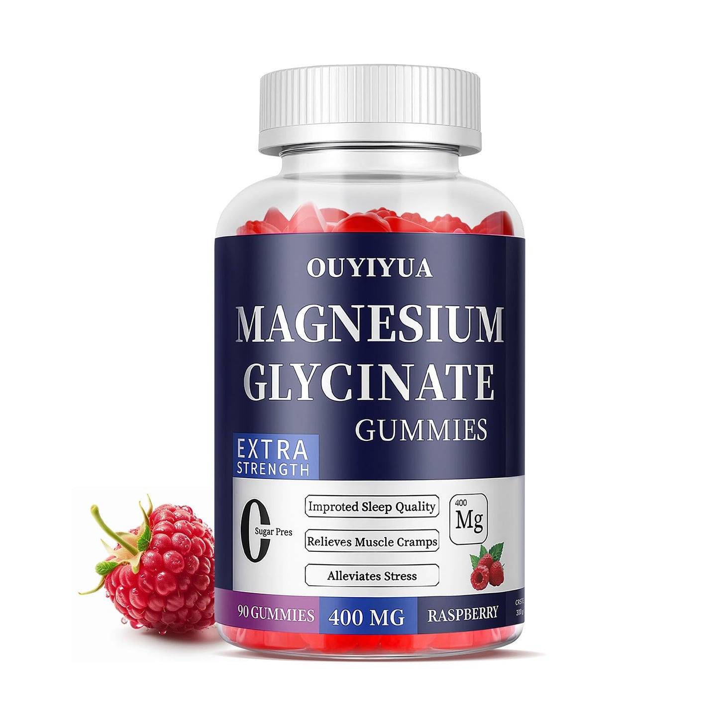 Magnesium Glycinate 400mg Gummies, Sugar Free Magnesium Gummies with Vitamins D, B6 for Sleep Support, - dailyvitalstore