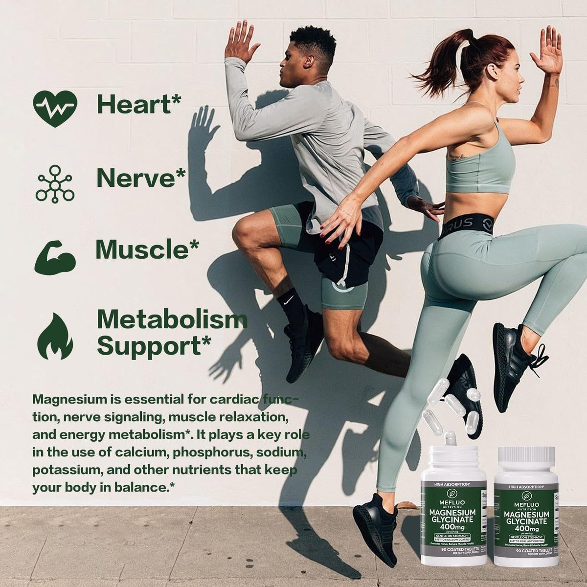 Magnesium Glycinate 400mg – High Absorption Magnesium Supplement for Muscle, Nerve & Sleep Support – Gentle on Stomach, Non-GMO, Vegan Capsules, 90 Count - dailyvitalstore