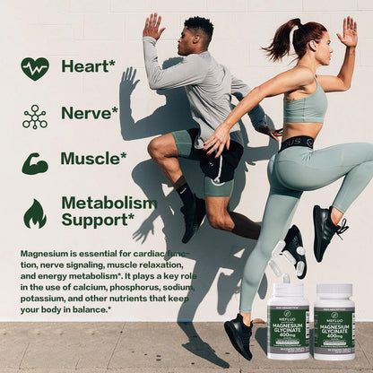 Magnesium Glycinate 400mg – High Absorption Magnesium Supplement for Muscle, Nerve & Sleep Support – Gentle on Stomach, Non-GMO, Vegan Capsules, 90 Count - dailyvitalstore