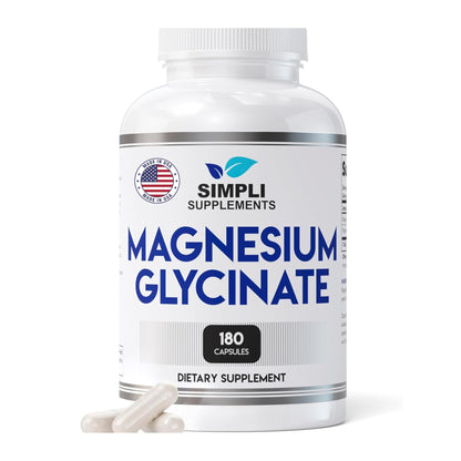 Magnesium Glycinate 400mg per Serving – High Absorption – Gentle on Stomach – Supports Sleep, Relaxation, Muscle, Bone & Immune Health – Non-GMO, Vegan, 180 Capsules - dailyvitalstore