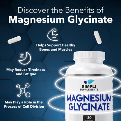 Magnesium Glycinate 400mg per Serving – High Absorption – Gentle on Stomach – Supports Sleep, Relaxation, Muscle, Bone & Immune Health – Non-GMO, Vegan, 180 Capsules - dailyvitalstore