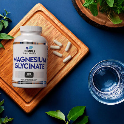 Magnesium Glycinate 400mg per Serving – High Absorption – Gentle on Stomach – Supports Sleep, Relaxation, Muscle, Bone & Immune Health – Non-GMO, Vegan, 180 Capsules - dailyvitalstore