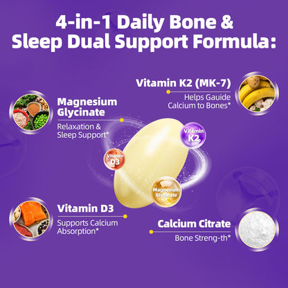Magnesium Glycinate 400mg Softgels, Small Easy to Swallow High Absorption Magnesium Supplement, with Vitamin D3 & K2 for Sleep Relax Calm Muscle Bone* Health, 120 Gelcaps - dailyvitalstore