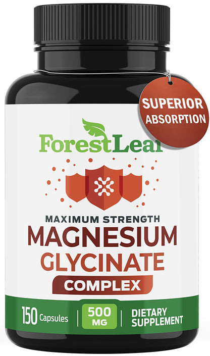 Magnesium Glycinate 500mg Complex - Magnesium Supplement Capsules for Sleep and Calmness - Non-GMO, 3rd Party Tested - dailyvitalstore