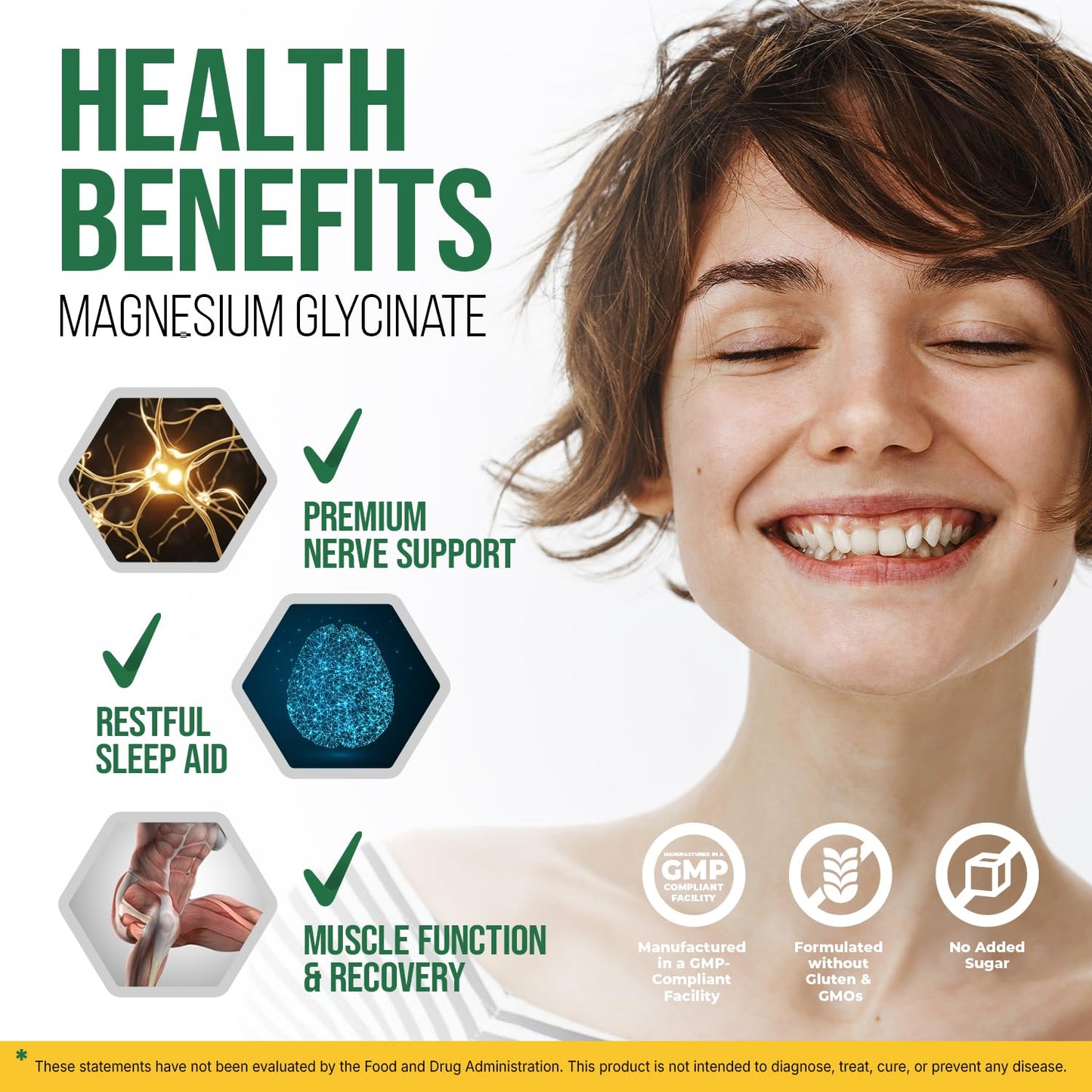 Magnesium Glycinate 500mg Liquid Drops – Sugar-Free Magnesium Supplement, Vegan Formula, 60 mL Flavor Pineapple - dailyvitalstore