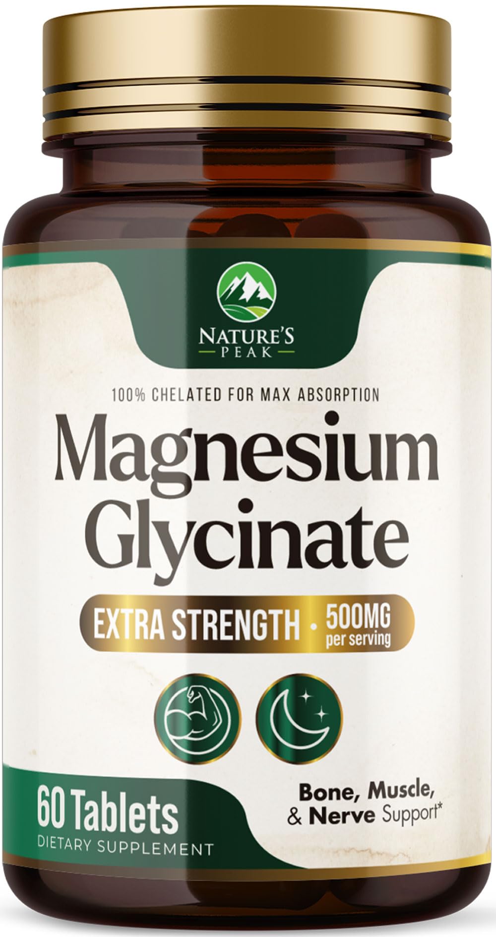 Magnesium Glycinate 500mg Per Serving - High Absorption Chelated Magnesium Supplement for Muscle, Bone and Heart Health Support - Easy Digestion & Gentle on Your Stomach - USA Bottled - 60 Tablets - dailyvitalstore