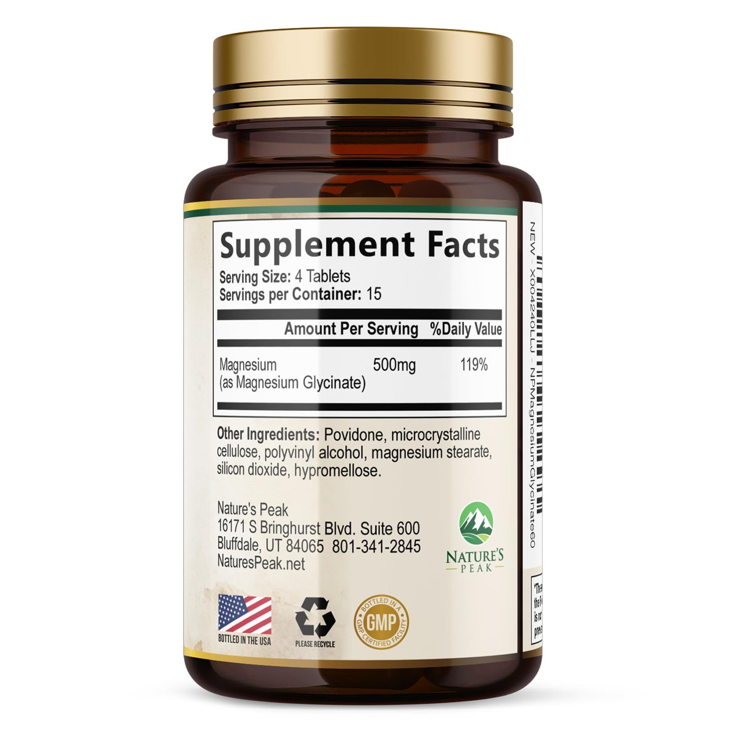 Magnesium Glycinate 500mg Per Serving - High Absorption Chelated Magnesium Supplement for Muscle, Bone and Heart Health Support - Easy Digestion & Gentle on Your Stomach - USA Bottled - 60 Tablets - dailyvitalstore