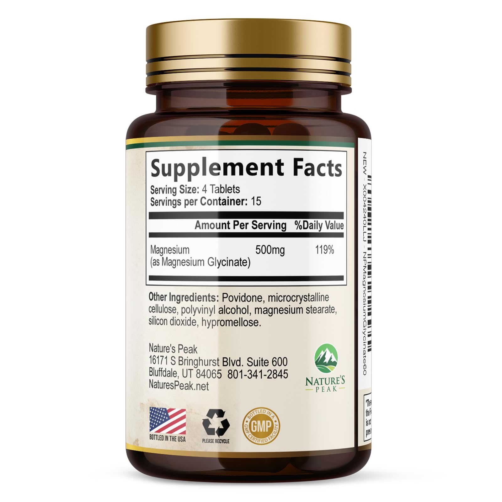 Magnesium Glycinate 500mg Per Serving - High Absorption Chelated Magnesium Supplement for Muscle, Bone and Heart Health Support - Easy Digestion & Gentle on Your Stomach - USA Bottled - 60 Tablets - dailyvitalstore