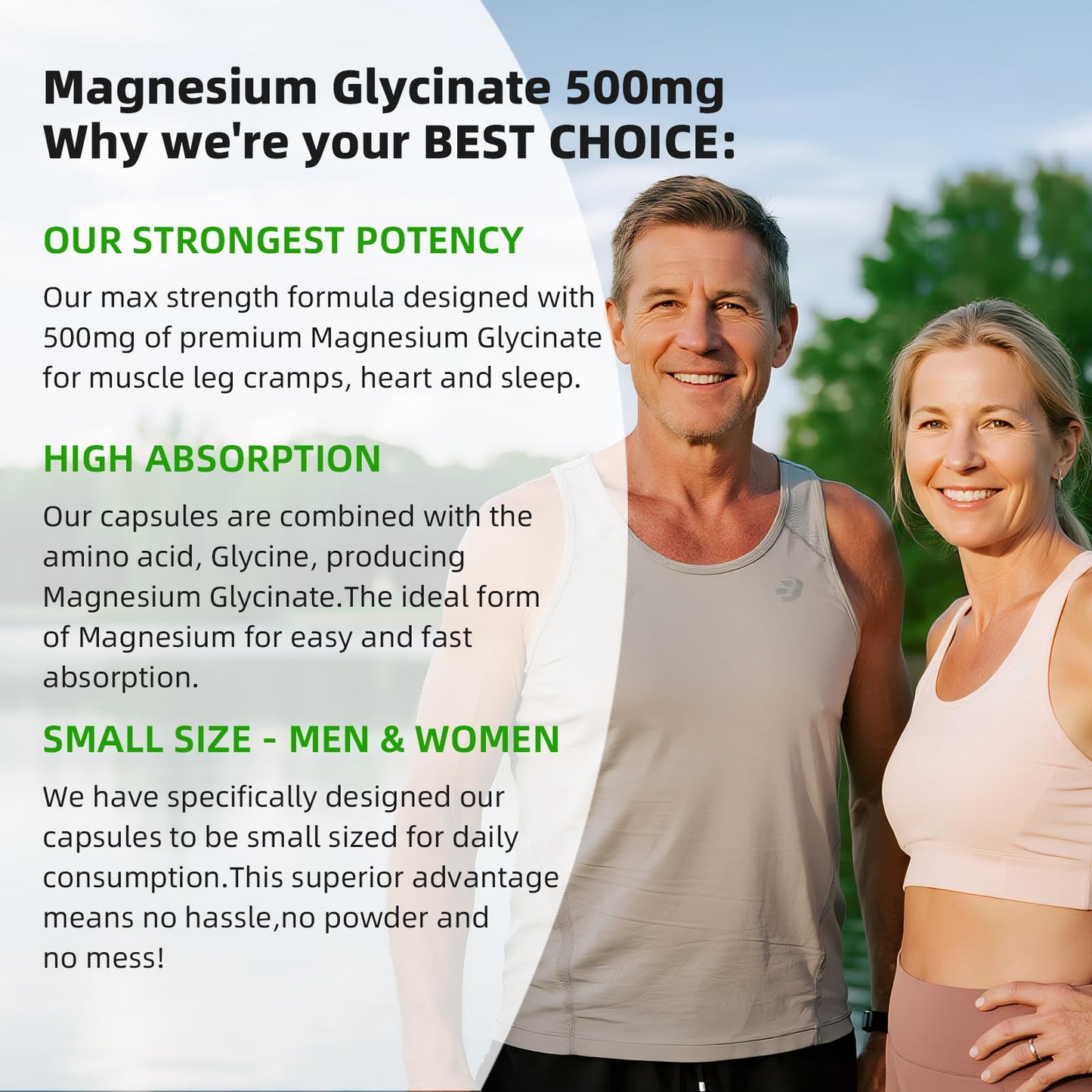 Magnesium Glycinate 500mg Softgels Supplement, Small Easy to Swallow Magnesium Gelcaps High Absorption for Night Leg&Sleep Support, Muscle&Bone, Calm, Non GMO, 120 Gelcaps, 60 Day Supply - dailyvitalstore