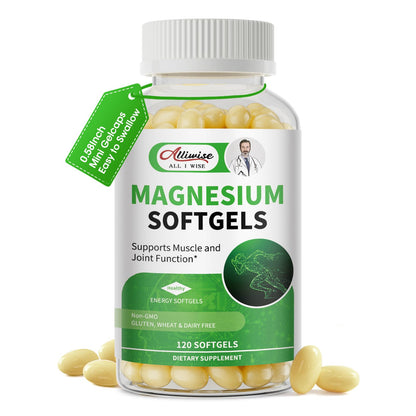 Magnesium Glycinate 500mg Softgels Supplement, Small Easy to Swallow Magnesium Gelcaps High Absorption for Night Leg&Sleep Support, Muscle&Bone, Calm, Non GMO, 120 Gelcaps, 60 Day Supply - dailyvitalstore