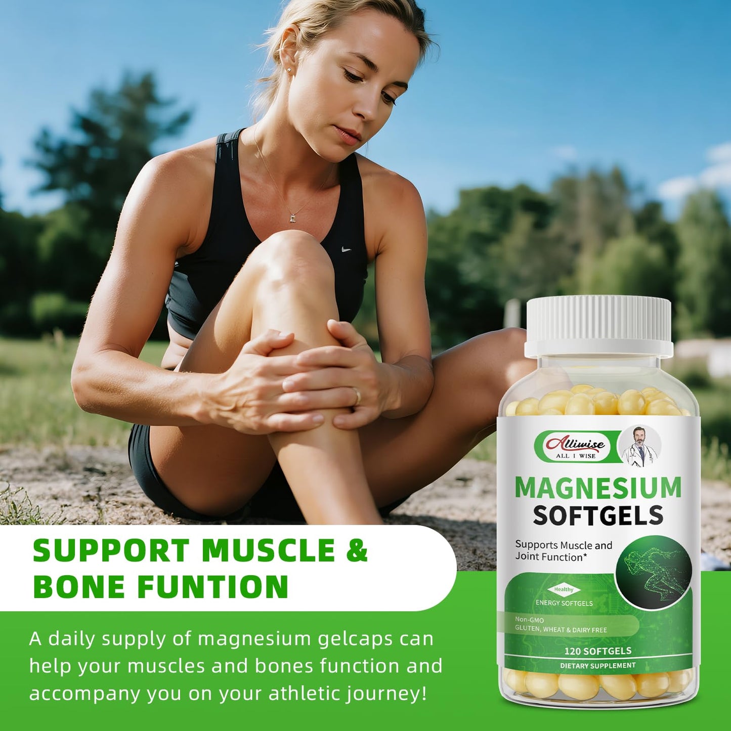 Magnesium Glycinate 500mg Softgels Supplement, Small Easy to Swallow Magnesium Gelcaps High Absorption for Night Leg&Sleep Support, Muscle&Bone, Calm, Non GMO, 120 Gelcaps, 60 Day Supply - dailyvitalstore