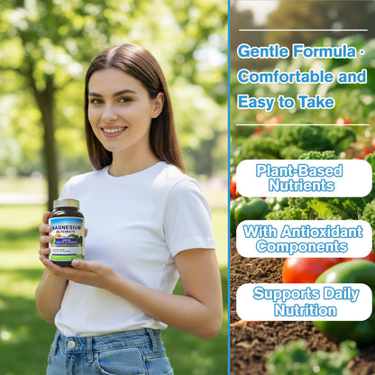 Magnesium Glycinate 500mg with Vitamin D3 – High Absorption Magnesium Supplement with Veggies Design – Supports Bone & Muscle Function and Energy – Non-GMO, Gluten-Free – 120 Veg Capsules - dailyvitalstore