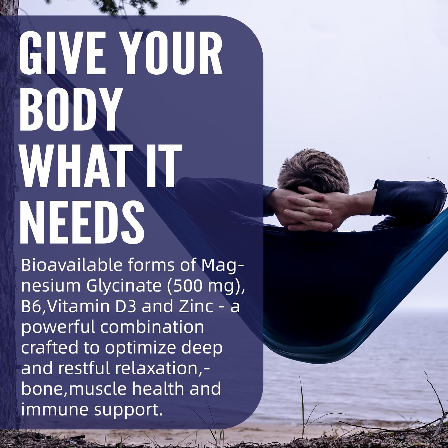 Magnesium Glycinate 500mg/250mg for Adults Teens - Plus D3,B6 & Zinc - Magnesium Glycinate Gummies,High Absorption - Support for Relaxation,Brain,Bone & Immunity Health - Sugar Free - 120Cts - dailyvitalstore