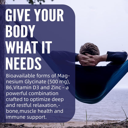 Magnesium Glycinate 500mg/250mg for Adults Teens - Plus D3,B6 & Zinc - Magnesium Glycinate Gummies,High Absorption - Support for Relaxation,Brain,Bone & Immunity Health - Sugar Free - 120Cts - dailyvitalstore