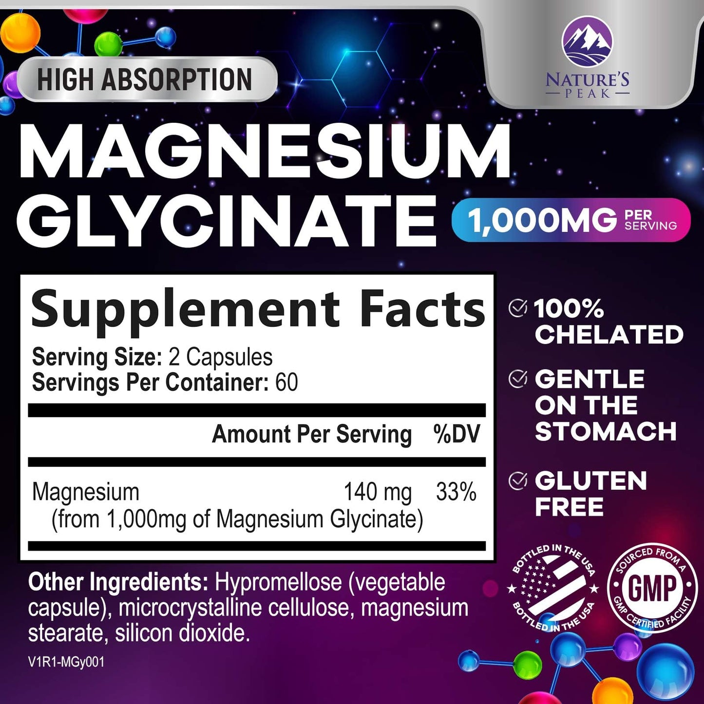 Magnesium Glycinate Capsules 1000mg Per Serving - Pure & Chelated for Max Absorption - Supports Muscle, Nerve & Heart Health, Sleep Support - Magnesium Supplement for Whole Body Support - 120 Capsules - dailyvitalstore